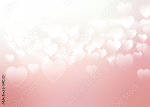 Hearts. Heart bokeh on pink color background for Valentine Day or for love scene or for Christmas festival or for wallpaper.