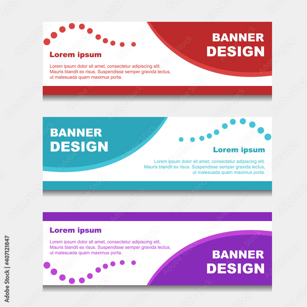 Set of Design Banner Web Template. can be Used for Workflow Layout, Diagram, Web Design. and Label Vector