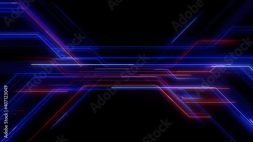 Digital Circuit Network Technology internet data space 3D illustration.