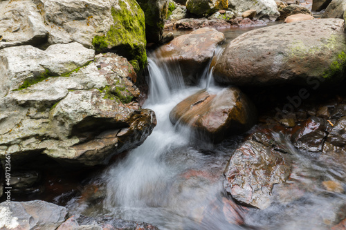 Photo of large rocks in the river