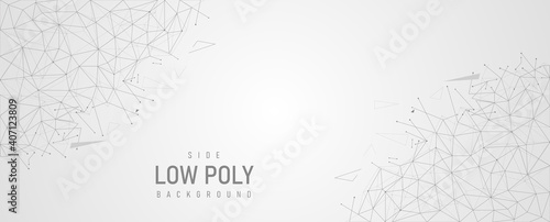low poly global connection vector banner design with line and dots Abstract geometric digital background