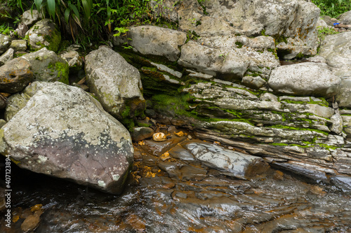 Photo of large rocks in the river