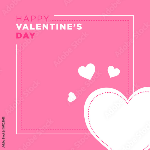 Pink Valentine's Day background Banner vector for printed and digital purpose