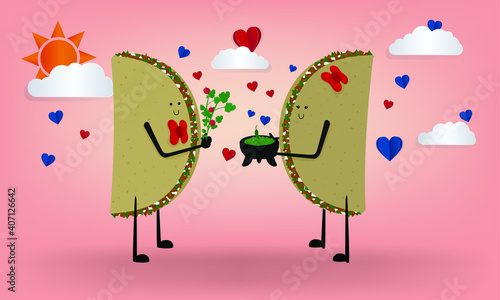 Tacos love on Valentines Day