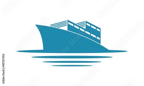 Big ship in the sea vector design