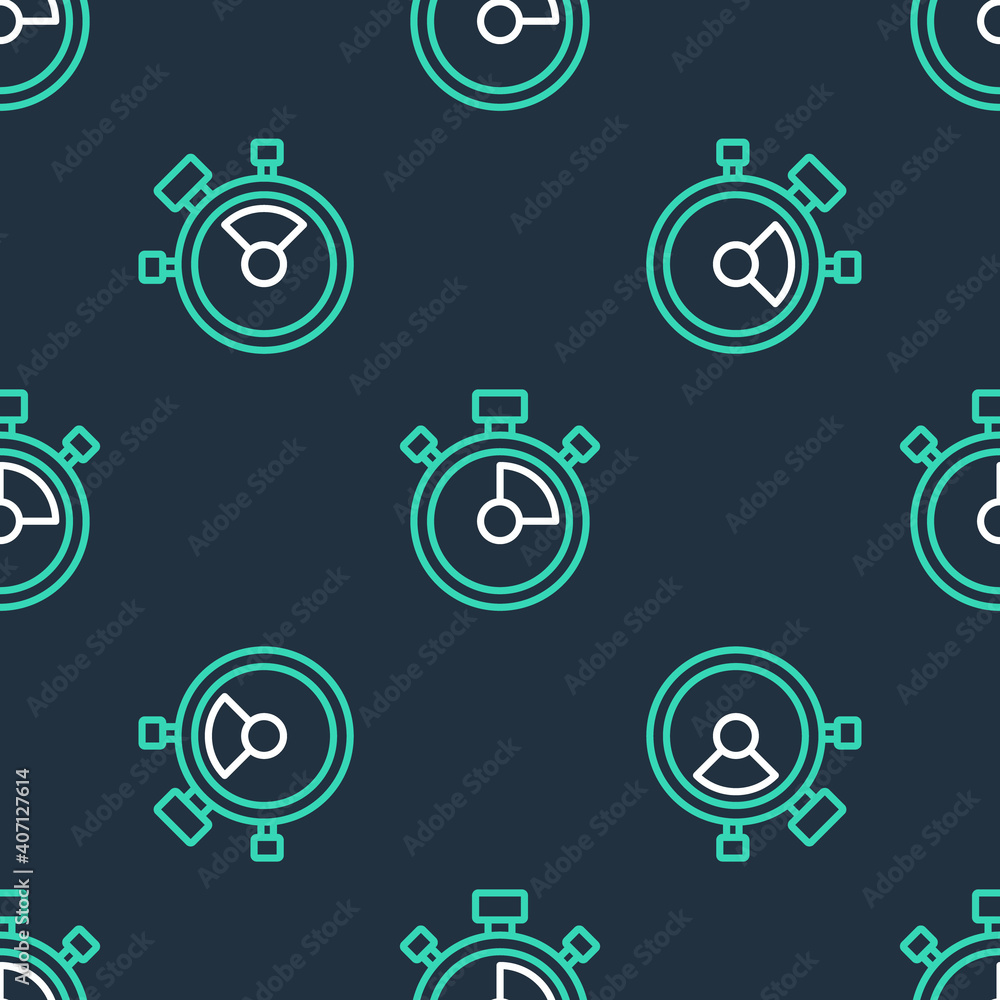 Line Stopwatch icon isolated seamless pattern on black background. Time timer sign. Chronometer sign. Vector. Line Stopwatch icon isolated seamless pattern on black background. Time timer sign. Chronometer sign. Vector.