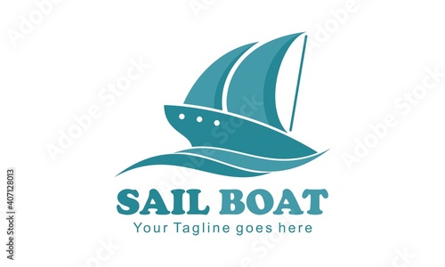 Sail boat vector logo