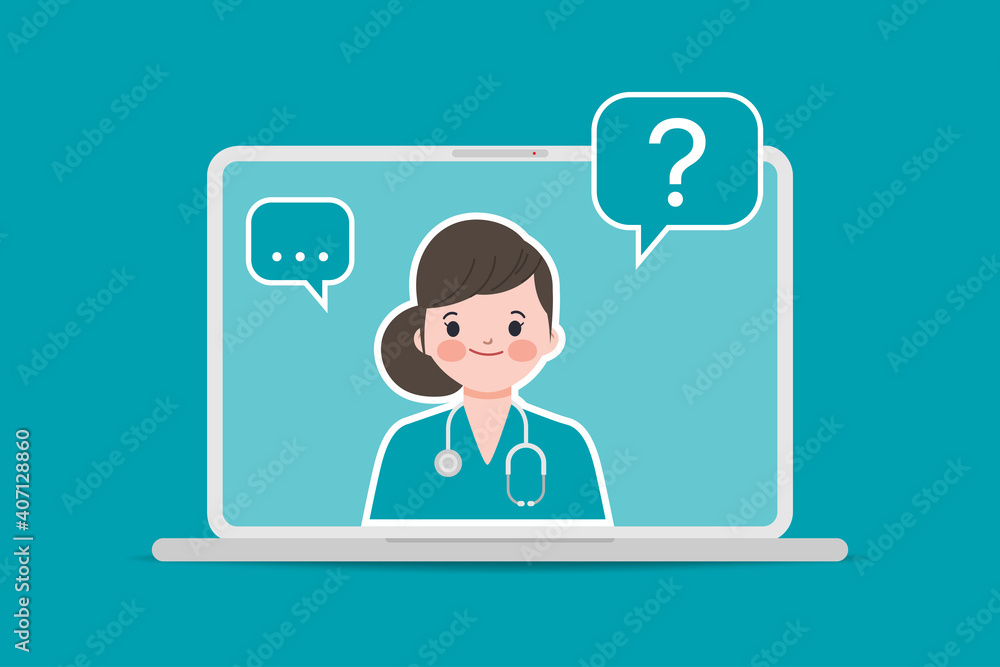 Doctor with stethoscope medical booking application with laptop ui design. Online doctor and hospital. Doctor with stethoscope medical booking application with laptop ui design. Online doctor and hospital.