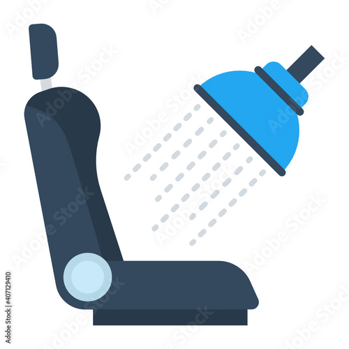 Car Interior sanitizing Symbol, Automobile decontamination Service, Auto Hygiene Cocnept, Concept Vector Color Icon Design, covid car cleaning service Symbol on white background, Vehicle disinfection