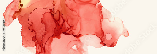 Alcohol ink vector texture banner. Fluid ink abstract background.