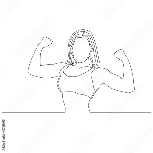 woman flexing muscle vector. woman showing how much strong she is