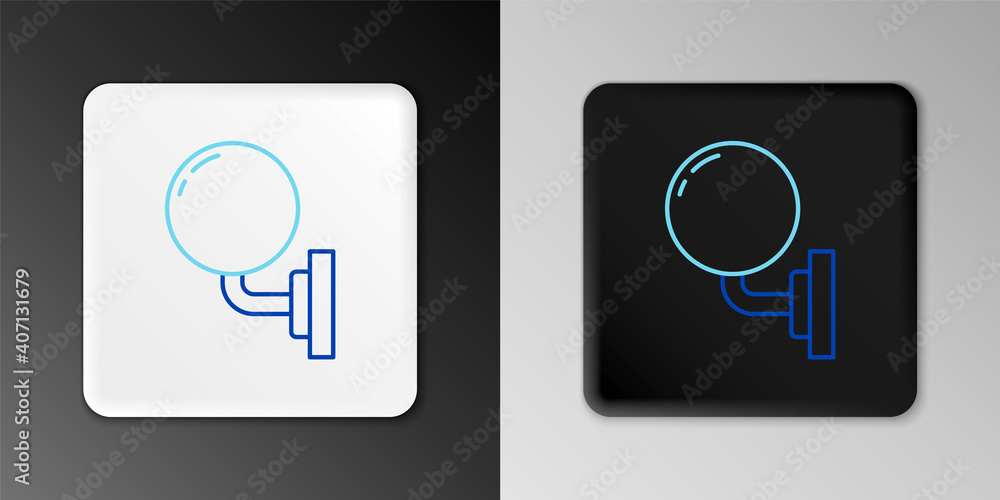 Line Wall lamp or sconce icon isolated on grey background. Wall lamp light. Colorful outline concept. Vector. Line Wall lamp or sconce icon isolated on grey background. Wall lamp light. Colorful outline concept. Vector.
