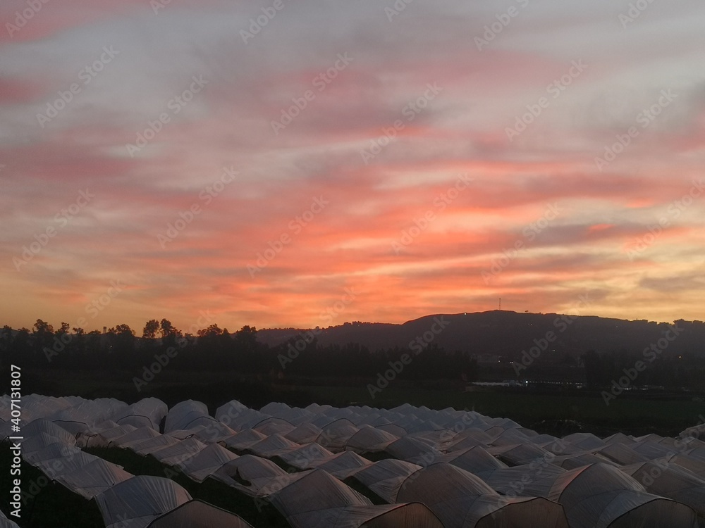 Fototapeta premium sunset at the mountains 