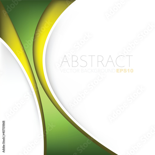Green curve line vector background with spaces for design