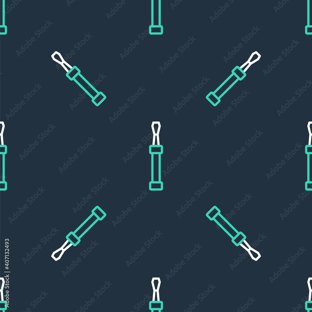 Line Screwdriver icon isolated seamless pattern on black background. Service tool symbol. Vector. Line Screwdriver icon isolated seamless pattern on black background. Service tool symbol. Vector.
