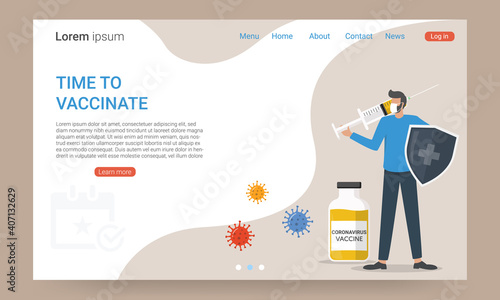 coronavirus vaccine landing page, time to vaccinate