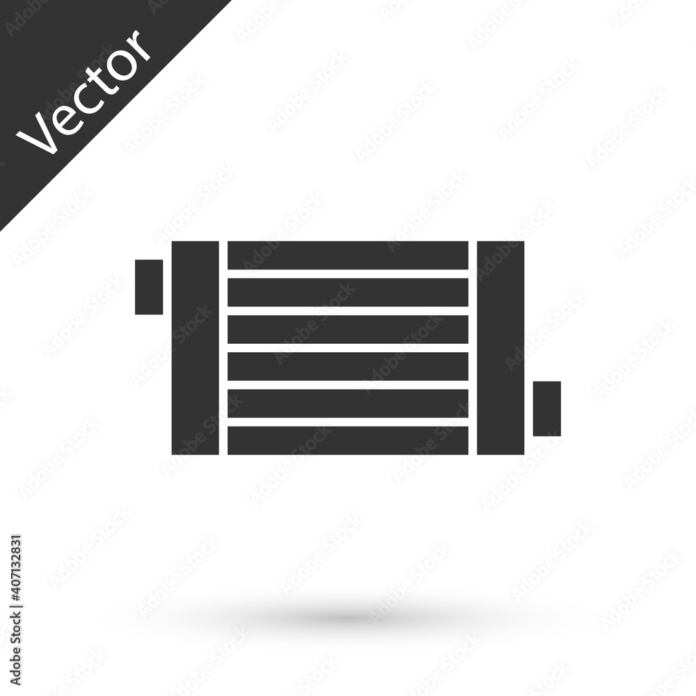 Grey Car radiator cooling system icon isolated on white background. Vector. Grey Car radiator cooling system icon isolated on white background. Vector.