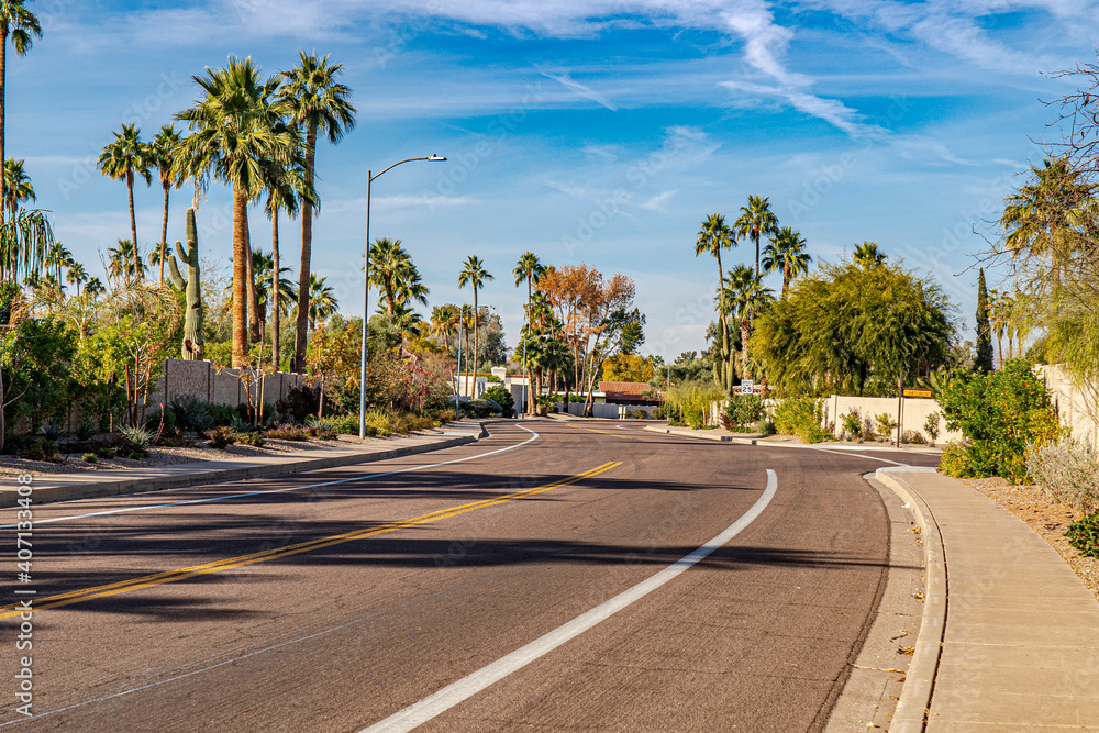 A street in the desert community