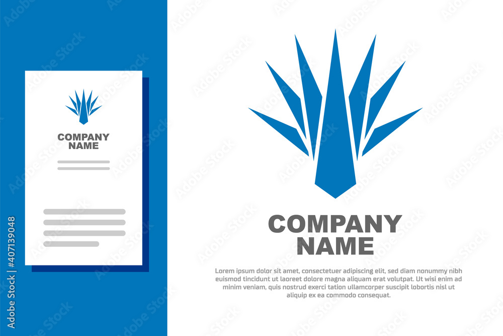 Blue Agave icon isolated on white background. Traditional Mexican plant. Logo design template element. Vector.