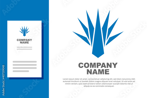 Blue Agave icon isolated on white background. Traditional Mexican plant. Logo design template element. Vector.