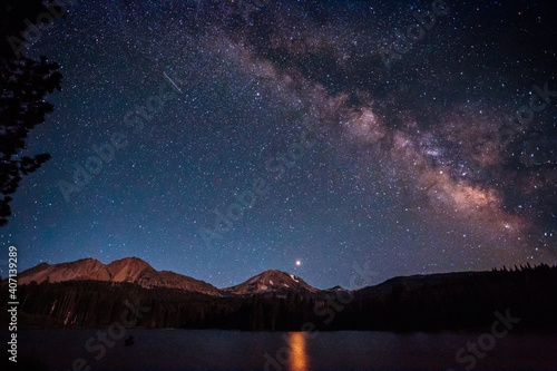 Canvas Print Milky Way Over Lassen Peak, Lassen Volcanic National Park, California