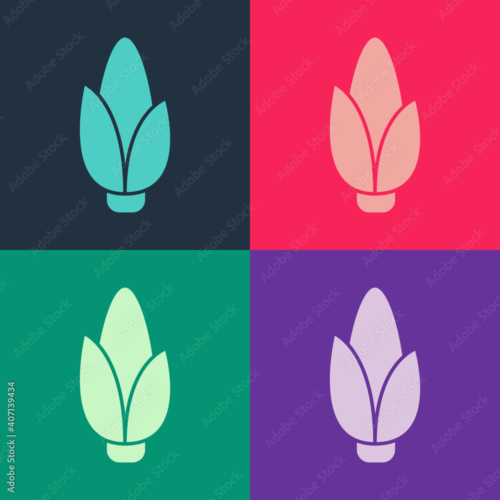 Pop art Corn icon isolated on color background. Vector.