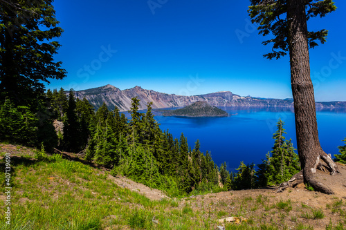 Clear Summer Day on Crater Lake, Crater Lake National Park, Oregon