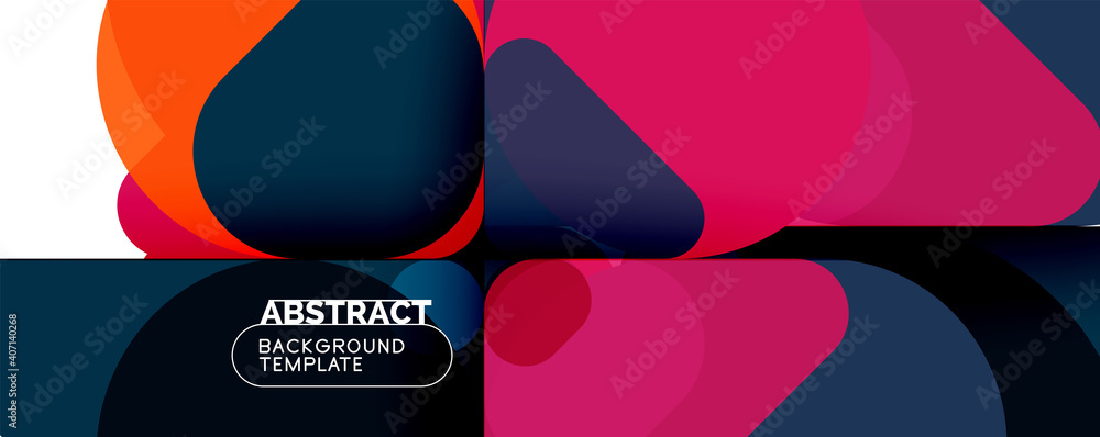Modern geometric round shapes and dynamic lines, abstract background. Vector illustration for placards, brochures, posters and banners Modern geometric round shapes and dynamic lines, abstract background. Vector illustration for placards, brochures, posters and banners