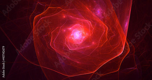 3D rendering abstract colorful fractal light background