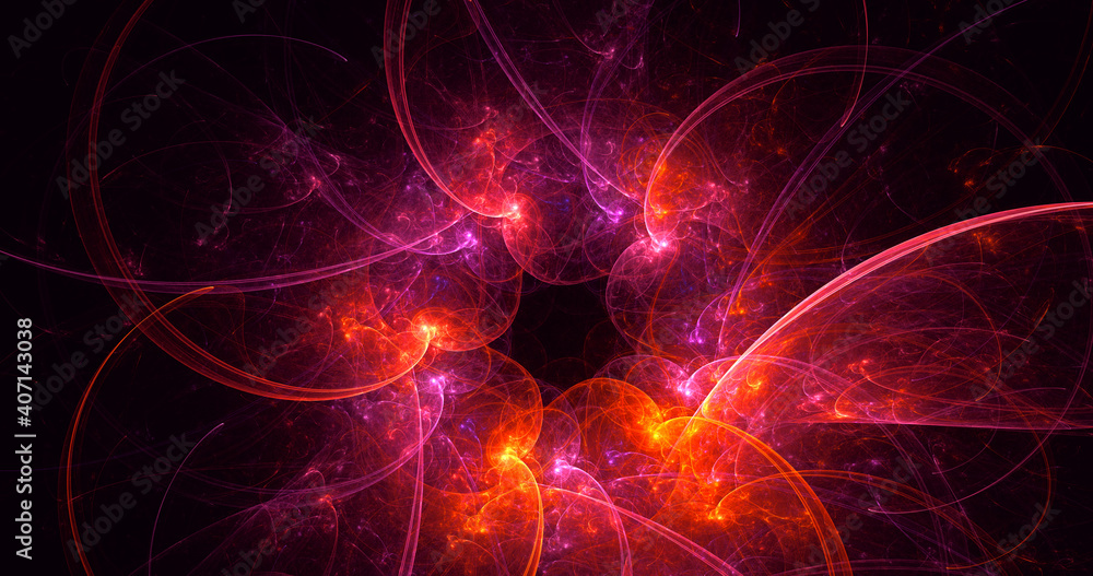 Fototapeta premium 3D rendering abstract multicolor fractal light background