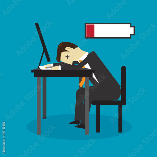 Businessman tired of work