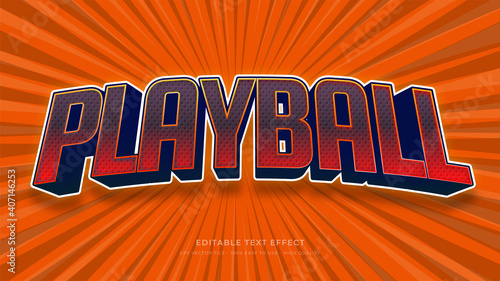 baseball typography premium editable text effect