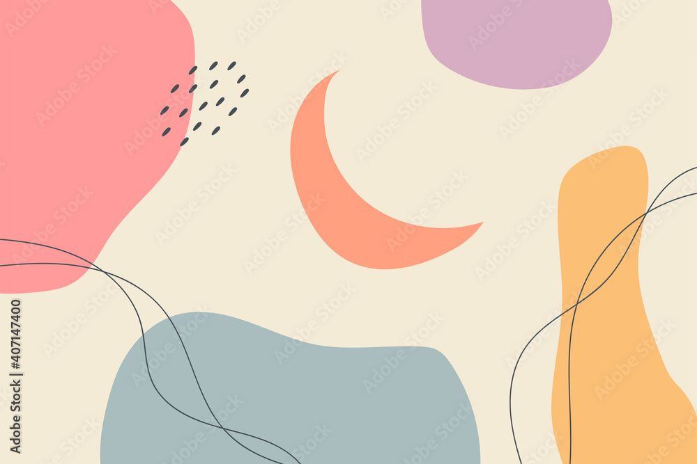 Abstract background. Hand drawing various shapes and doodle objects. Trendy modern contemporary vector illustration. Every background is isolated. Pastel color Abstract background. Hand drawing various shapes and doodle objects. Trendy modern contemporary vector illustration. Every background is isolated. Pastel color