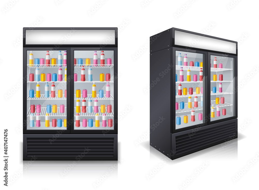 Drink Fridges Realistic Set Drink Fridges Realistic Set