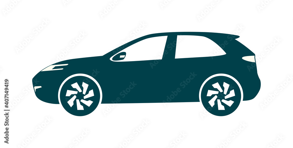 Car hatchback icon on white background isolated. Vector illustration. Car hatchback icon on white background isolated. Vector illustration.