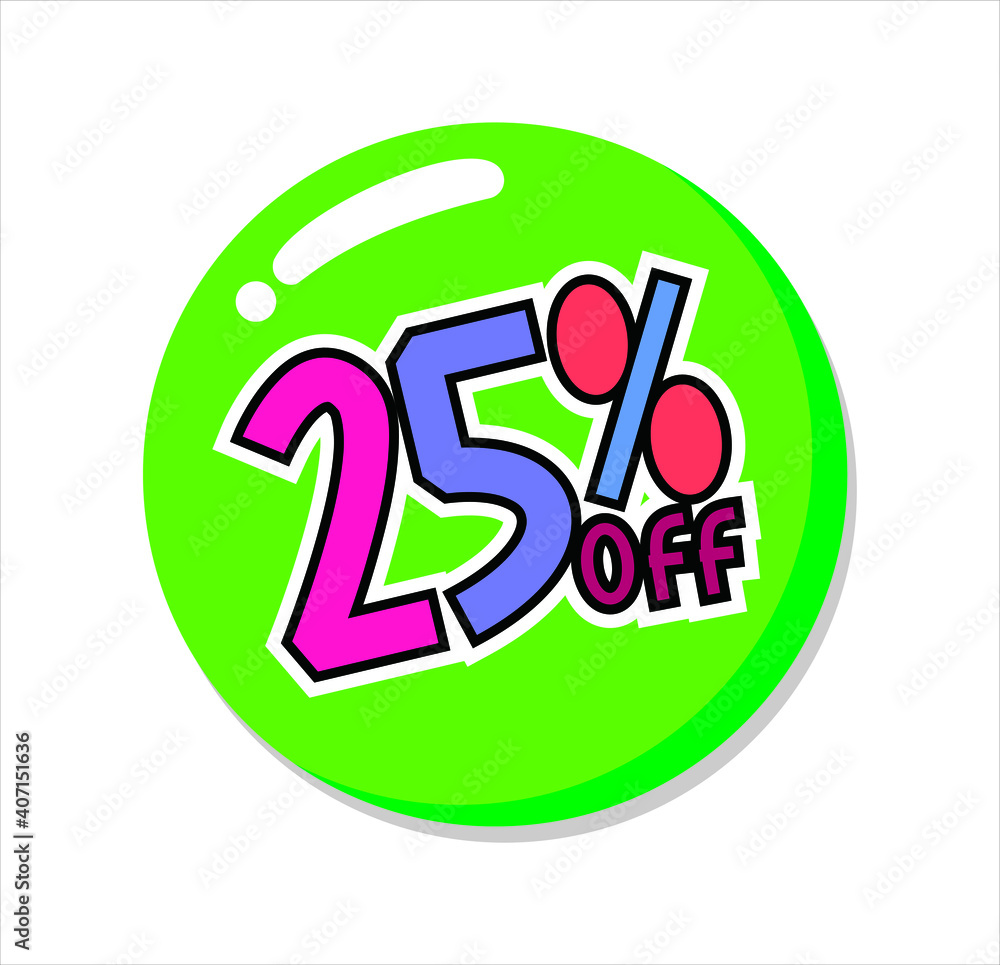 illustration of 25 % off icon vector illustration of 25 % off icon vector