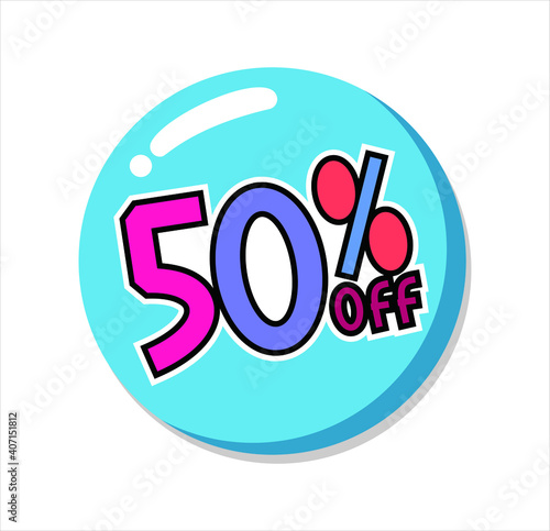 illustration of 50 % off icon vector