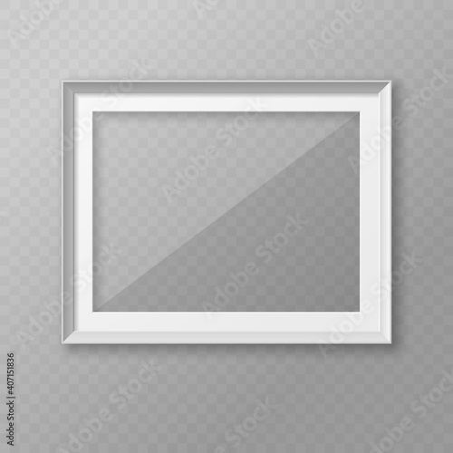 Realistic photo frame for placing images. Template for a poster, banner, or ad.