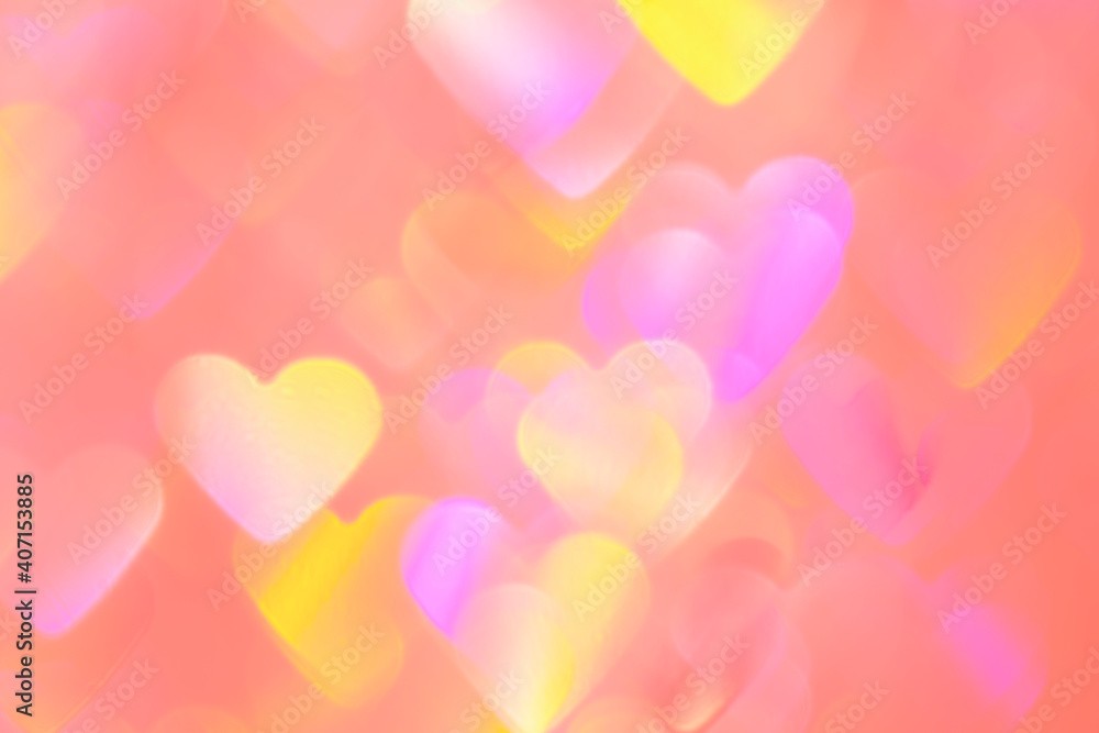 blurred heart shaped holographic bokeh lights background blurred heart shaped holographic bokeh lights background