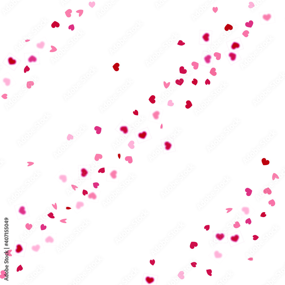 Heart Background. Empty Vintage Confetti Template. 8 March Banner with Flat Heart. St Valentine Day Card with Classical Hearts. Red Pink  Exploding Like Sign. Vector Template for Mother's Day Card.