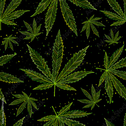 Cannabis Leaves. Seamless Pattern for your design