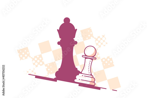 Chess Pawn Droping Shadow of a Queen