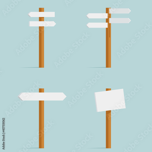 Directions sign street decoration object isolated on blue retro design flat vector illustration
