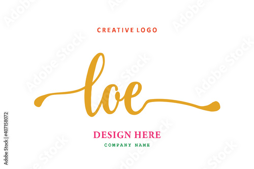 LOE lettering logo is simple, easy to understand and authoritative