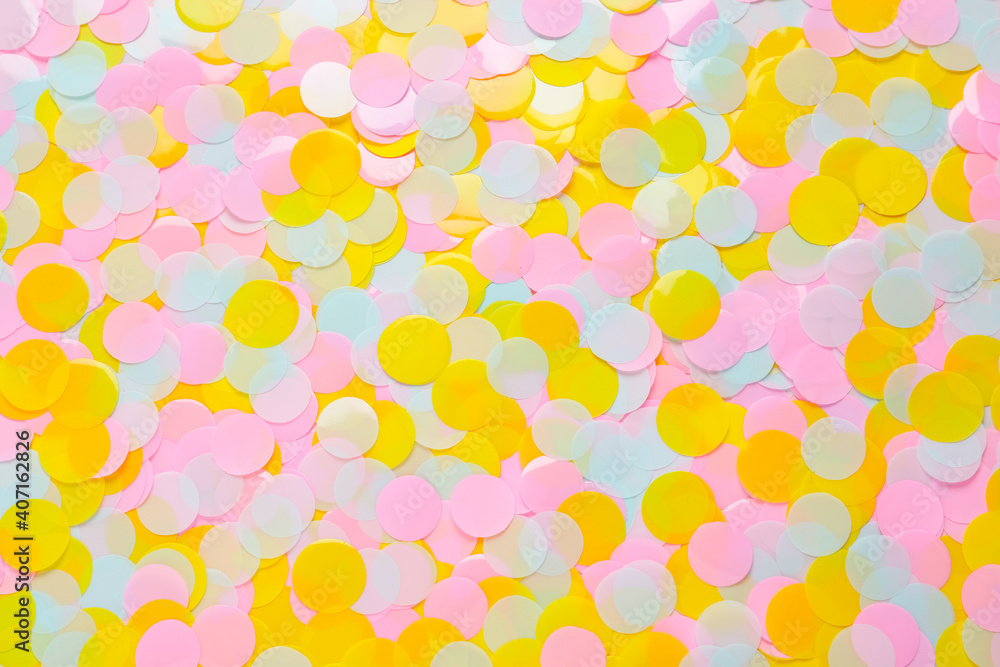 Bright colorful confetti as background, top view Bright colorful confetti as background, top view