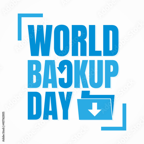 Typography for World Backup Day folder arrow
