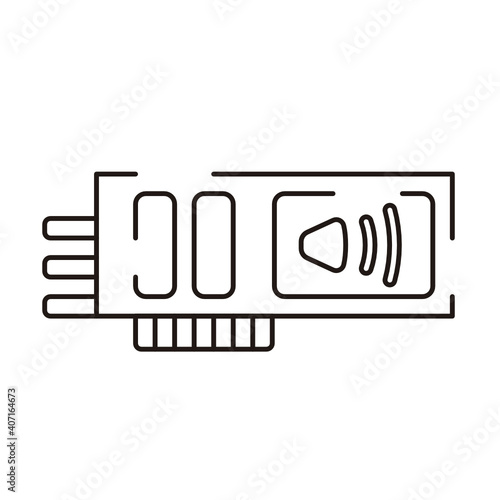 Computer Hardware Icons. Vector Illustration. 