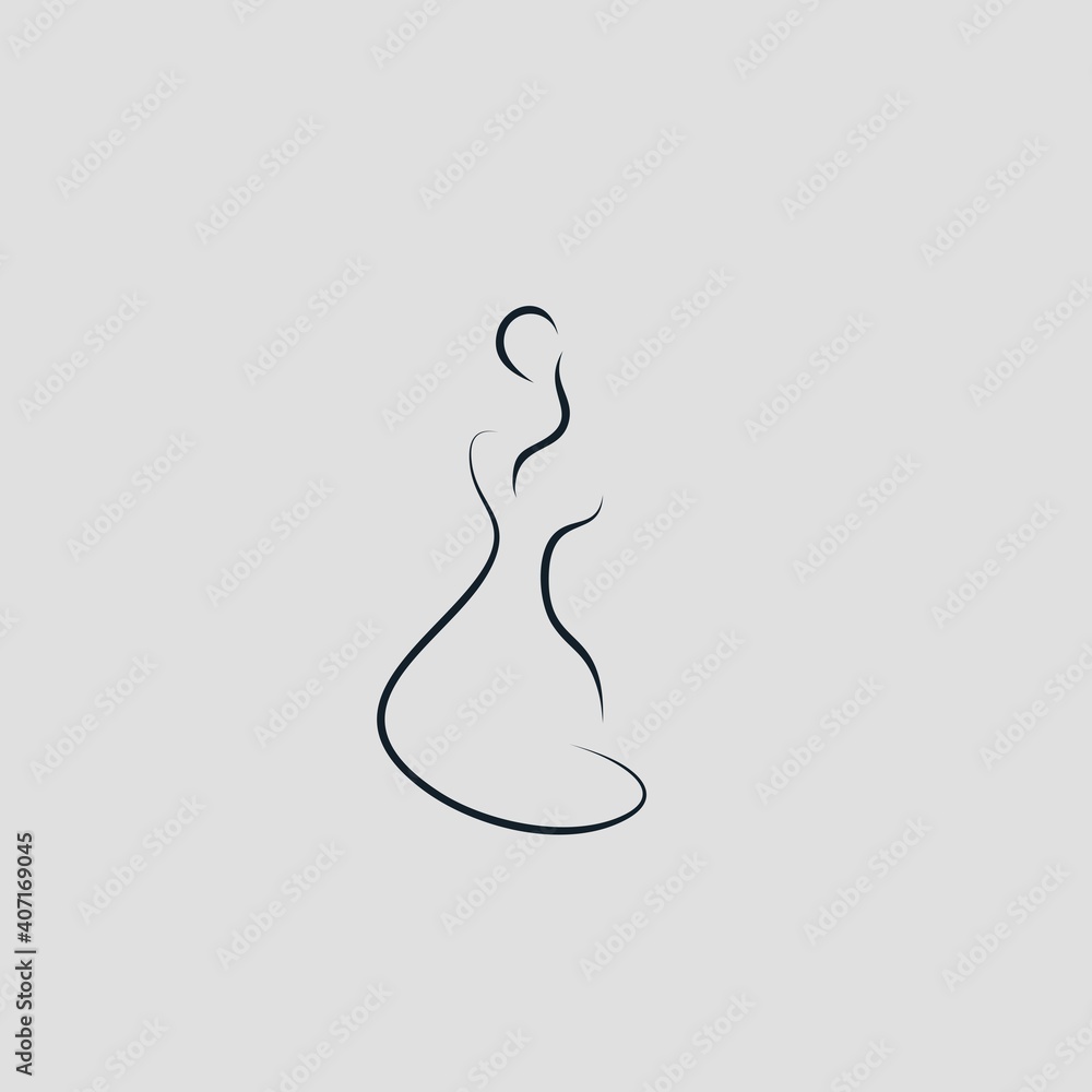 female shape logo design line art female shape logo design line art