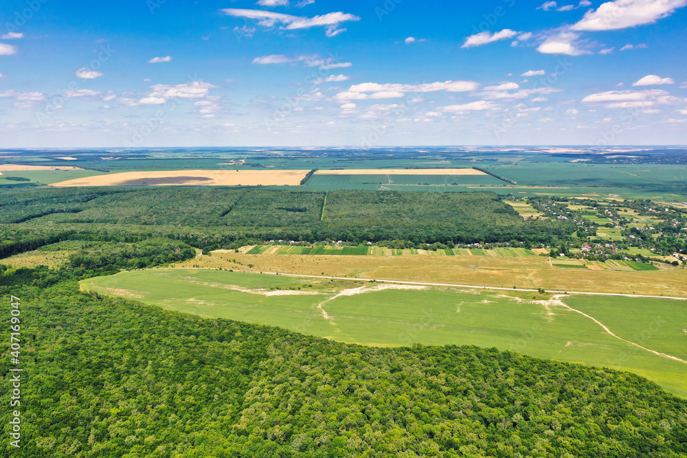 Fototapeta premium landscape view of one of the parts of Ukraine in the Khmelnytsky and Kiev regions.