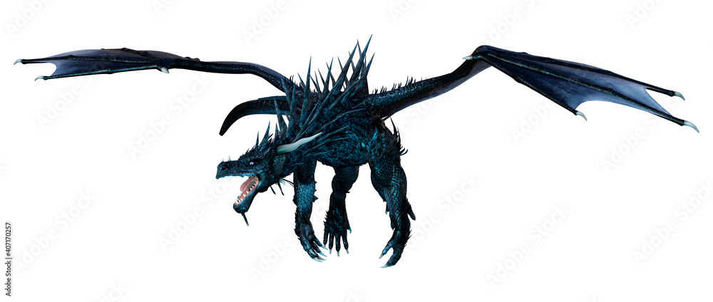 3D Rendering Fairy Tale Dragon on White 3D Rendering Fairy Tale Dragon on White